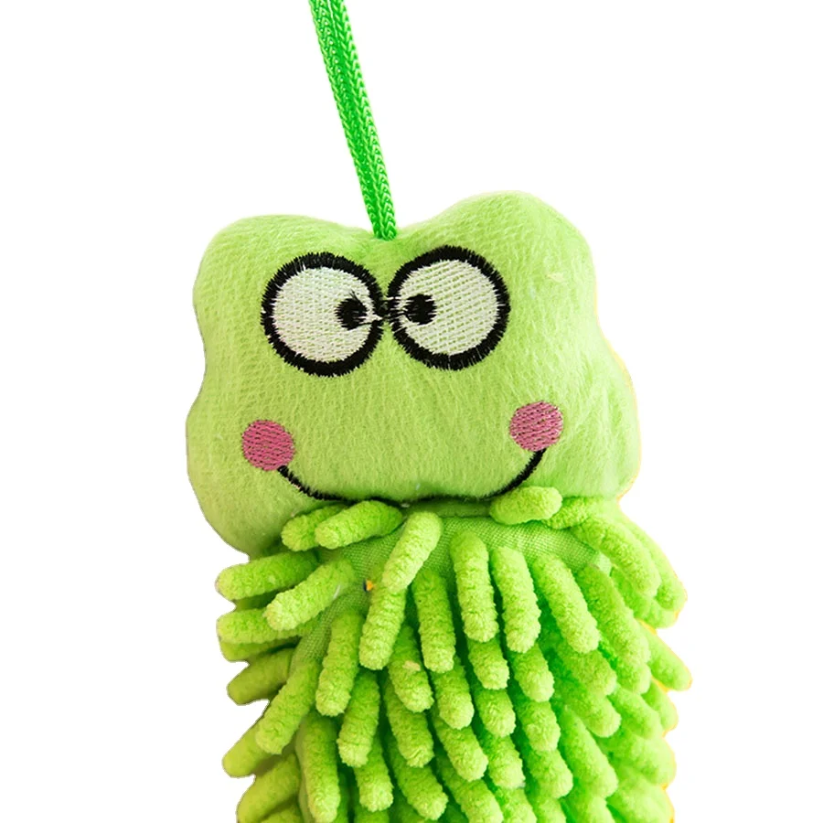 Мягкое детское висячее полотенце для лица с животными синельное рук