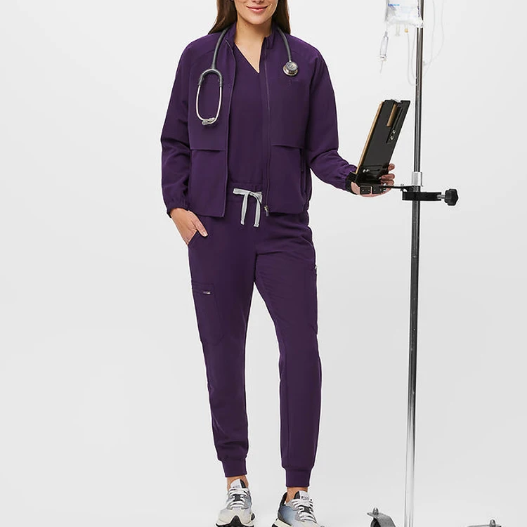 Wholesale Nursing Scrubs Uniforms Sets Fit Jogger Hospital Uniforms Female V-neck T Jogger Scrubs With Logo