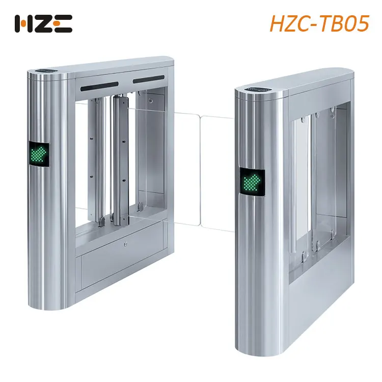 Stainless Barcode Qr Code Reader Security Turnstile Swing Barrier Gate For Access Control System