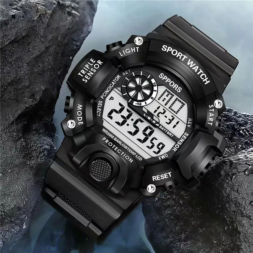 fashion branded date month white 24 hour men new golf fitness water proof hand digital watches