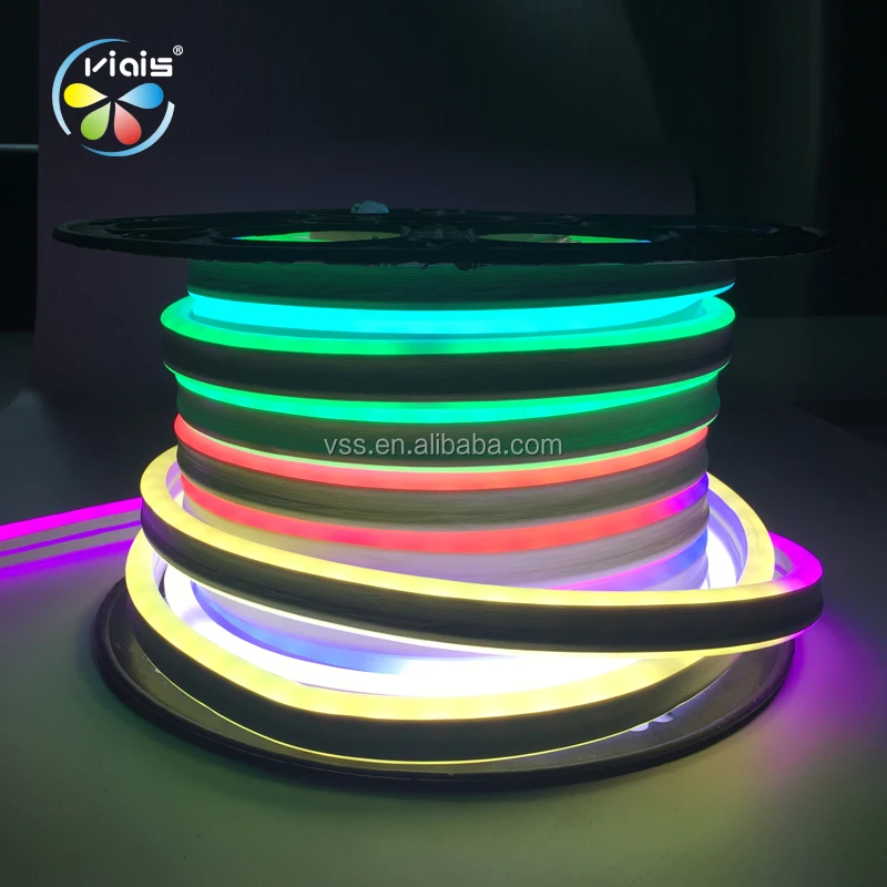 Полноцветный Программируемый цифровой двухсторонний RGB-светодиод 5050 пикселей 24 В/12 В неоновый