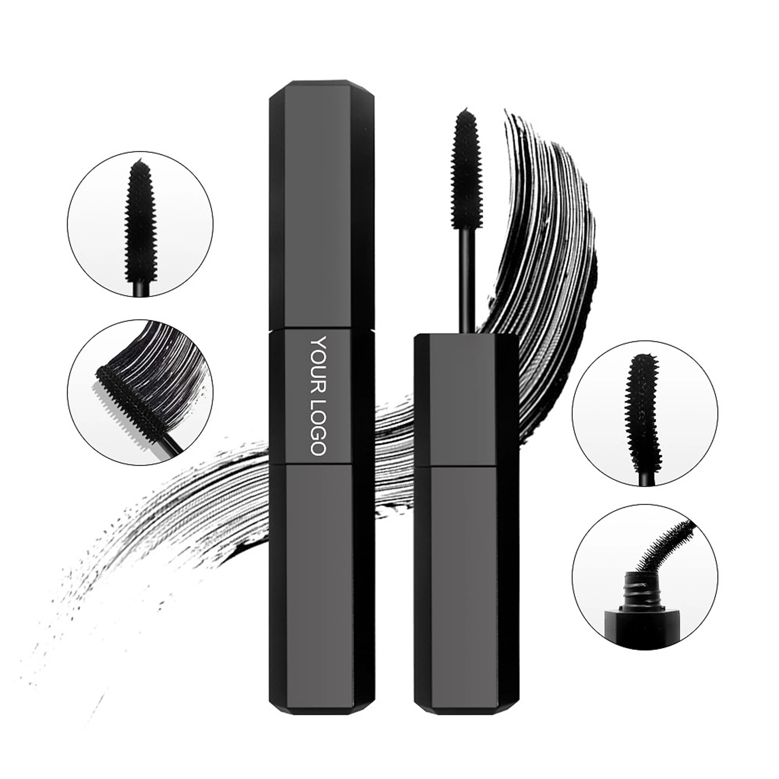 New  Mascara  with your own logo  Black Mascara  waterproof  Smooth  Long lasting  2 in  1 Mascara