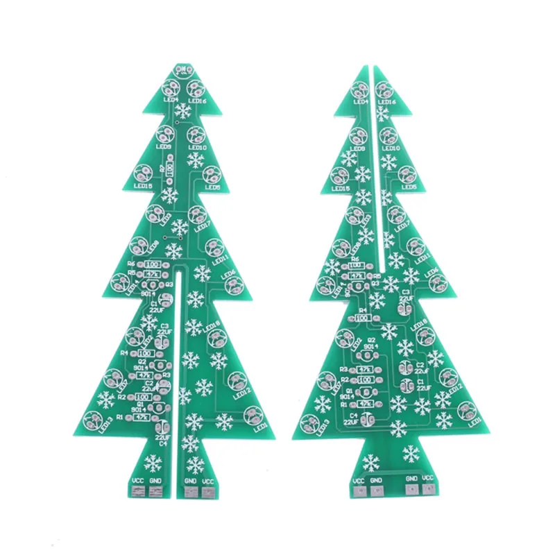 Diy Led 3d многоцветная мигающая Рождественская елка, набор деталей для студенческой сварки