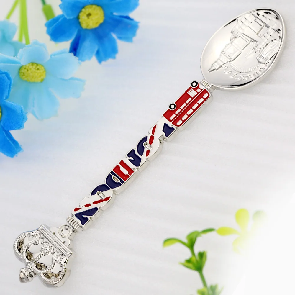 New Products Three Color Choice Zinc Alloy Metal Long Handle Souvenir Spoon
