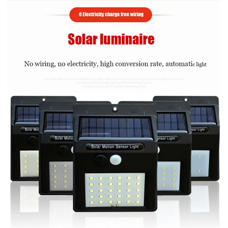 Wireless 5W IP65 Waterproof Solar Powered Motion Sensor  Garden Lights Detector Lamps Solar Power Led Wall Light