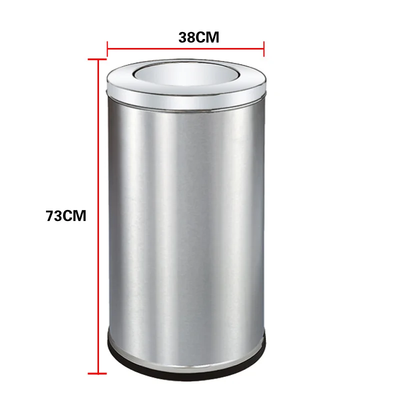 Outdoor Stainless Steel Large Waste Bin Round Business Barrel for Hotel Mall Airport