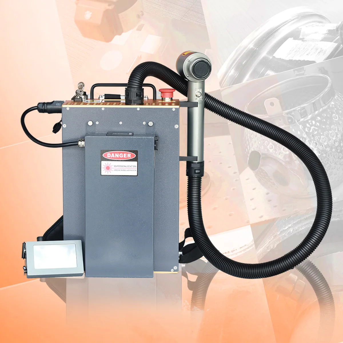 Pulse Cleaning Laser 300W 100W Wood Furniture Paint Removing Stone Wall Graffiti Cleaning Metal Rust Oil Backpack