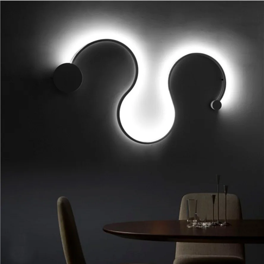 Modern Creative Acrylic Curve Wall Light Nordic Led Snake Wall Sconce Snake Led Wall Lamp For Home Hotel Decors Lighting Fixture