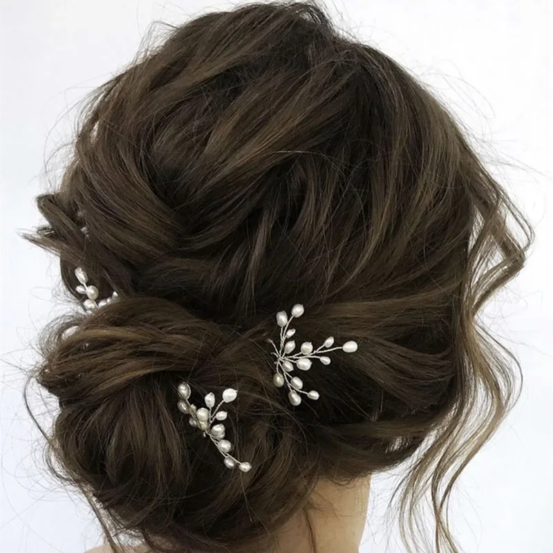 SLBRIDAL ручной проводной пресноводным жемчугом свадебные заколки для волос аксессуары для волос стикеры женская обувь для подружки невесты; Украшения для волос аксессуары для волос