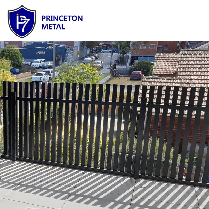 Vertical modern picket powder coated metal garden black angle slat aluminum fencing