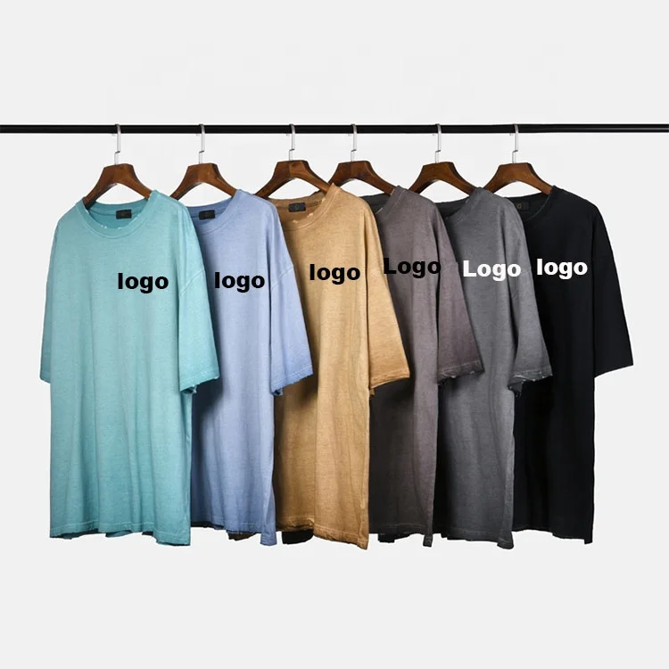 
wholesales high street 100%cotton mens blank stone wash oversized t shirt 