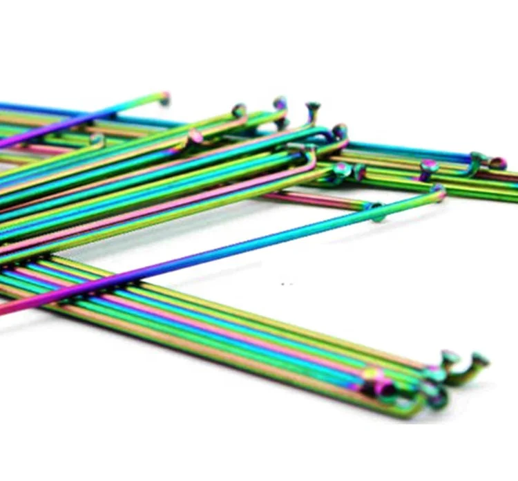 Customized GR5/TC4 Titanium Alloy Spoke and nipples,Bicycle Ring Modified Spoke Colourable