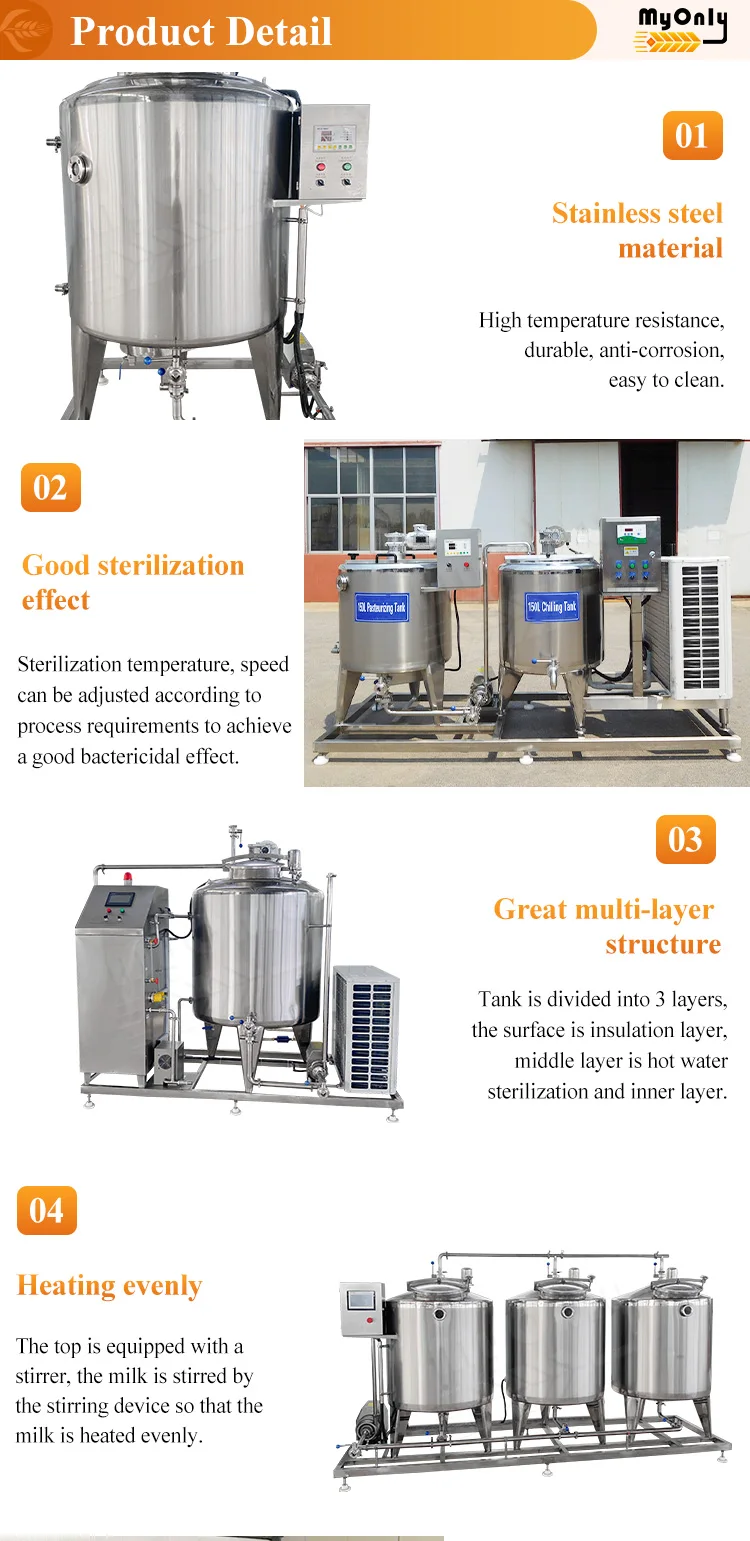 MY Raw Milk Homogenizer Pasteurization Fermentation Tank 500 Liter Pasteurizer