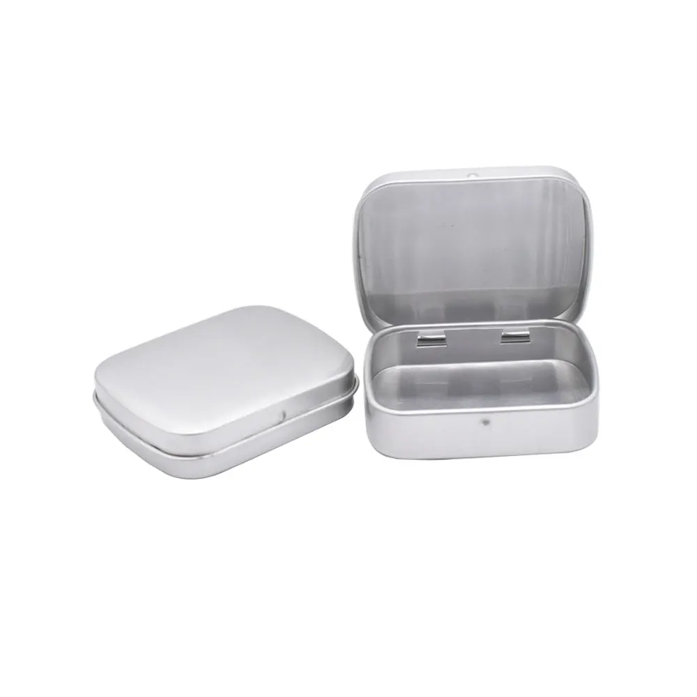 Small Cosmetic Metal Tin Rust Protection With Hinged Lid Leak-Proof Balm Box Candies Jewelry Powder Aluminum Tin Jar Containers