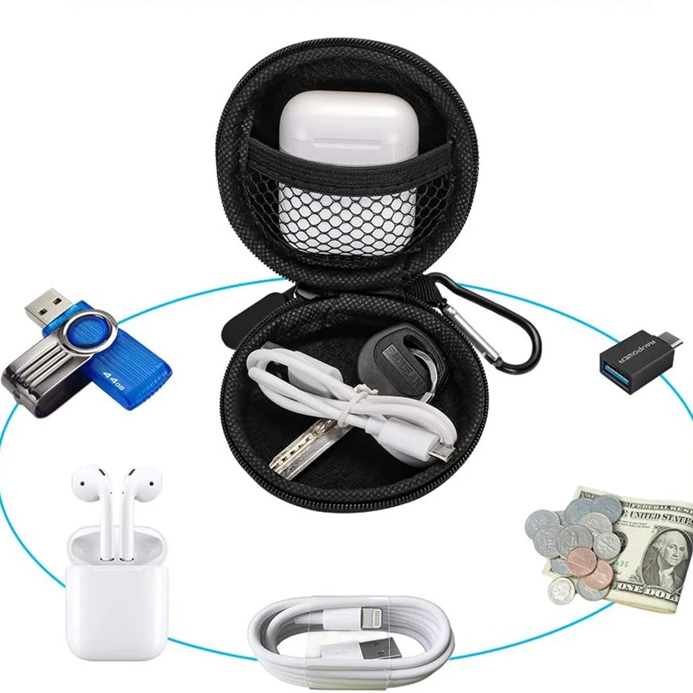 Earphone Case Earbuds Small Carrying Cases Bling Rhinestone Crystal Portable Headphone Organizer Storage Pouch box eva custom