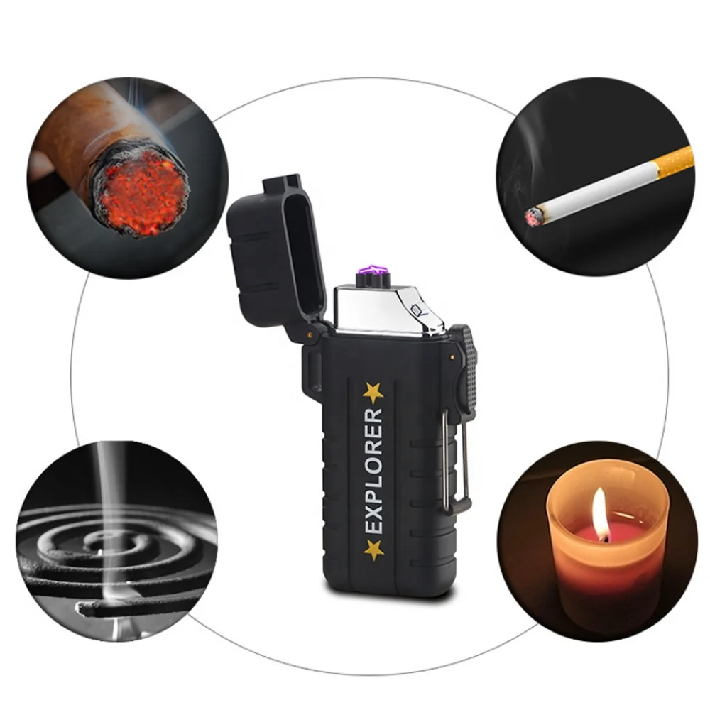 Rechargeable Electric Lighter USB Waterproof Flameless Cigarette Lighters Plasma Gadgets For Men Technology Dropship Suppliers