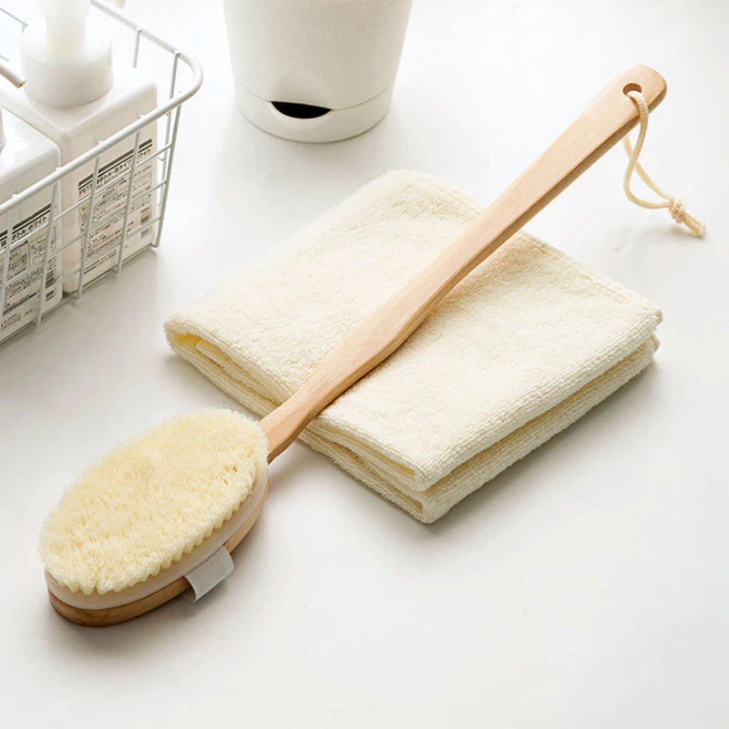Sisal fiber brush shower brush  exfoliating scrub massage wooden dry body pure vegetarian brush customizable logo