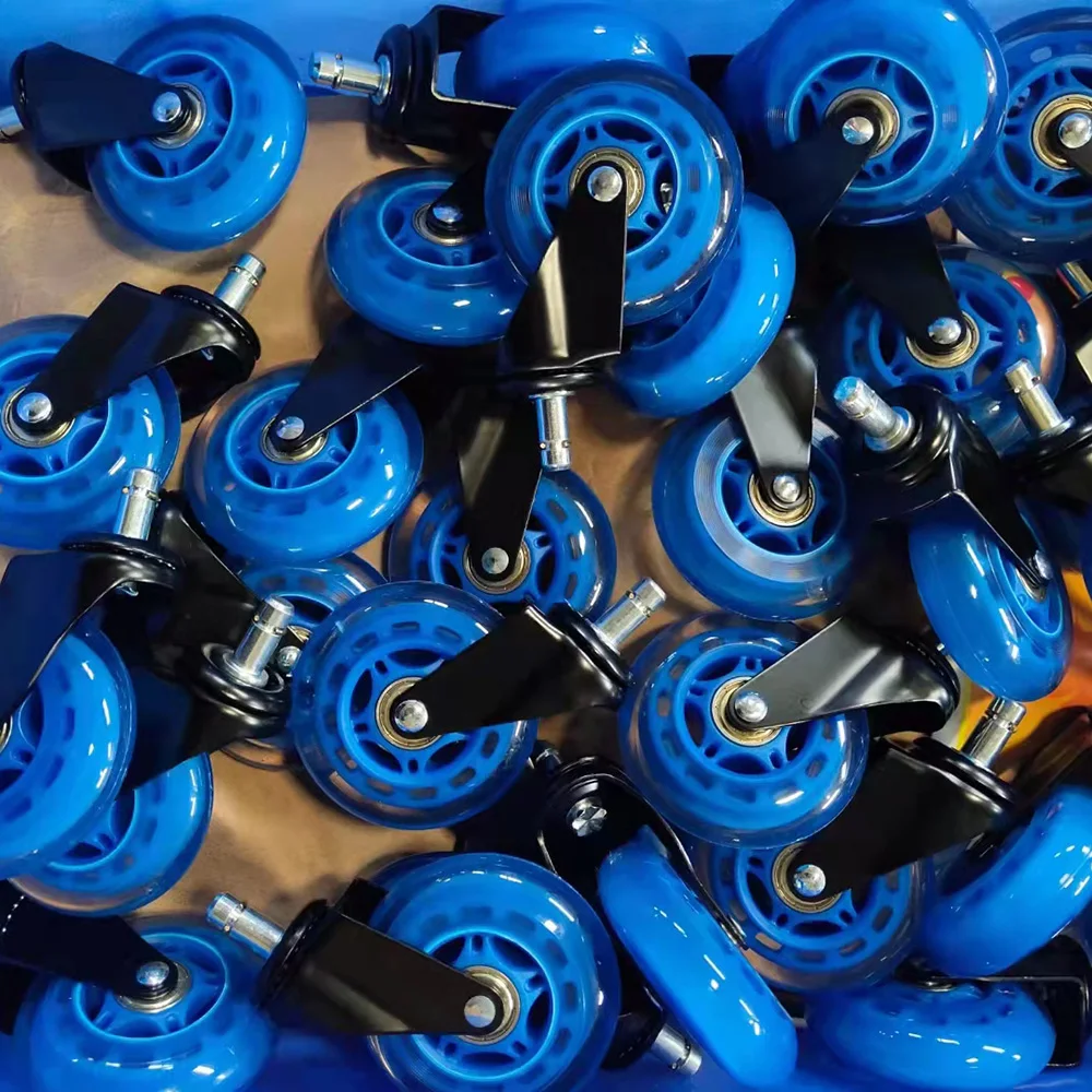 Wbd Furniture Caster Wheel Blue Half Transparent Castor PU Environmental Silent Effect for Small Equipment cabinet
