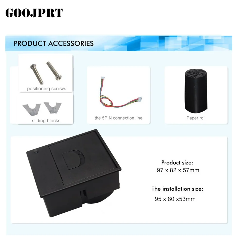 Mini 58mm Micro Panel Mount Taxi Thermal Receipt Printer TTL Medical Panel Receipt Printer