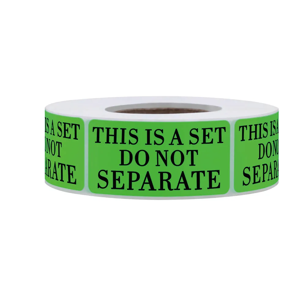Dark Red Warning Label This Is a Set Do Not Separate Fluorescent Red FBA Packing Labels Permanent Adhesive Shipping Labels