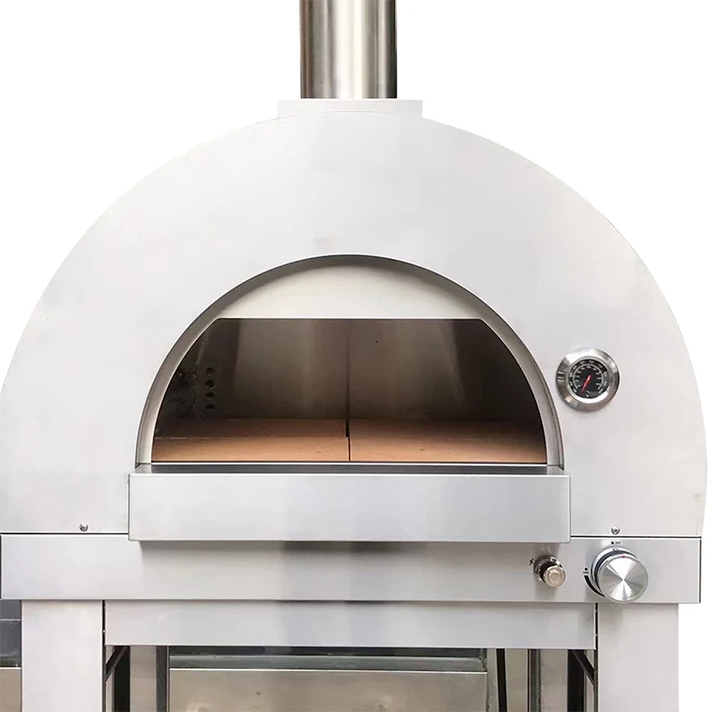 Household Grey Powder Coated Outdoor Gas Pizza Oven Burning Stainless Steel Pizza Oven