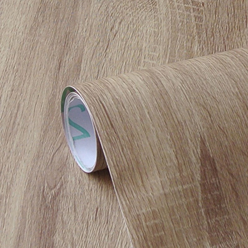 PVC Wood Grain Self-Adhesive Paper Kitchen Cabinet Wrap Self Adhesive Wallpaper Decorative Paper