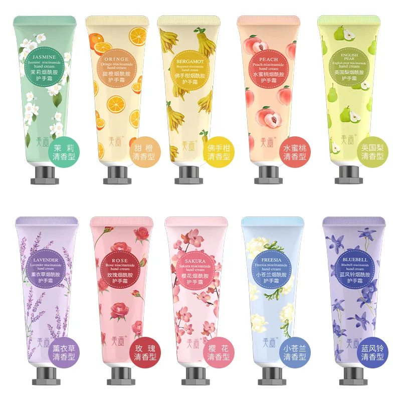 Wholesale bulk Niacinamide Whitening Moisturizing Lavender Perfume Hand Cream Lotion Gift Sets refreshments