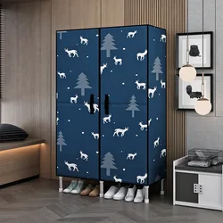portable wardrobe with KT board DIY 25mm steel frame Fabric wardrobe portable Closet with 2 door space saving storage cabinet