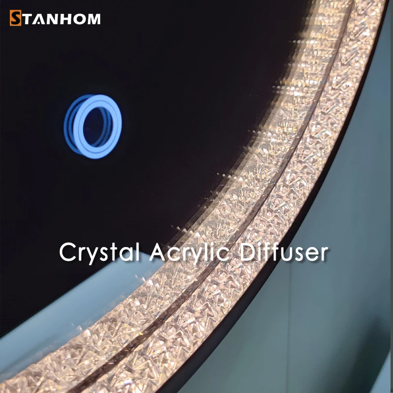 STANHOM Framed LED Round Lighted Makeup Mirror Espelho Com LED Espejo Con Luz LED