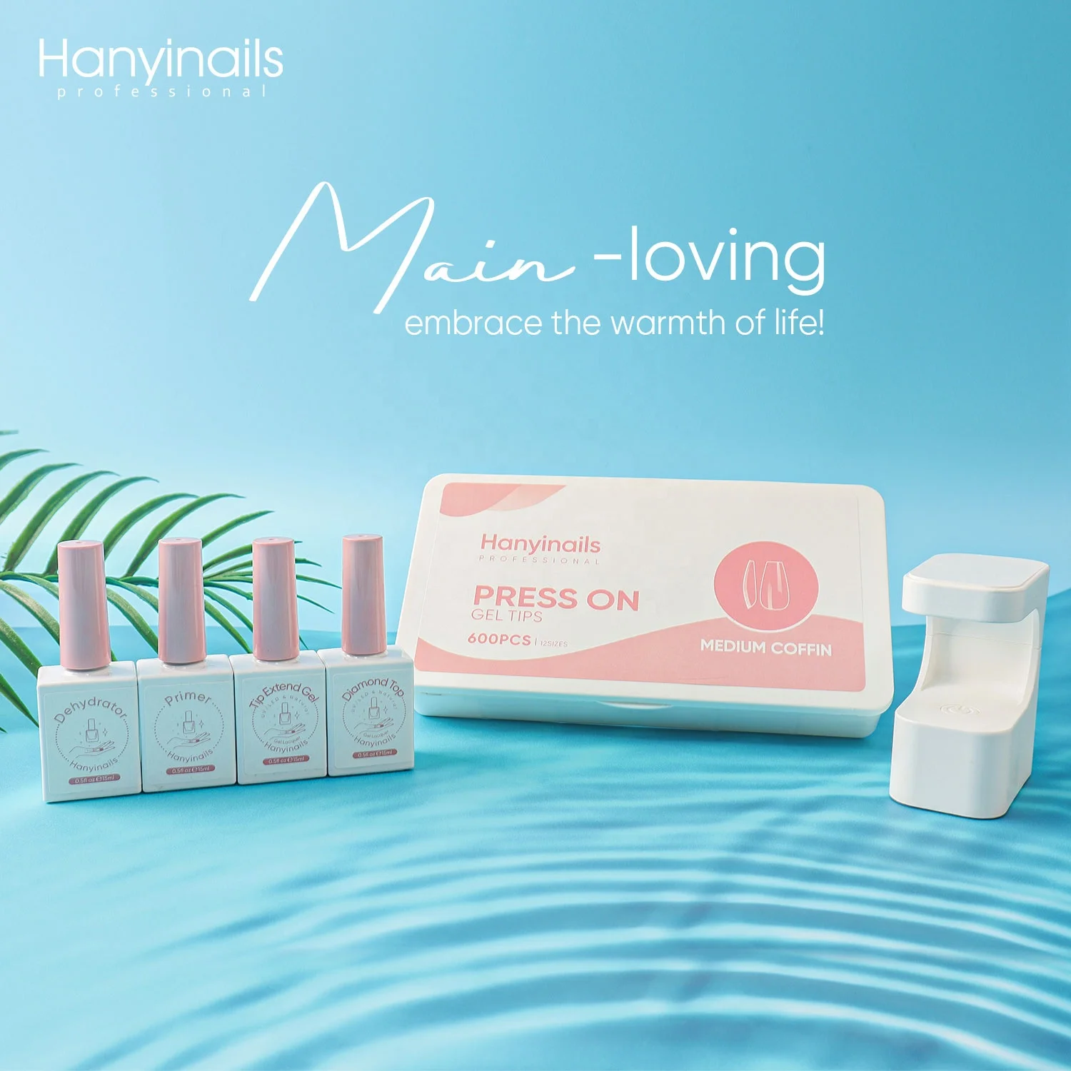 Hanyinails Medium Coffin Medium Square soft gel tips Gelly tips Nail Kit Packaging Box Nail Tips gel x nail kit with lamp