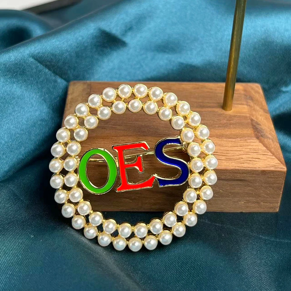 Greek Letter Sorority Jewelry Order Of The Eastern Star Brooches Oes Pins  Pearl Beads Brooch Lapel Pin