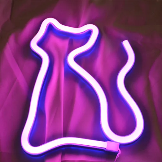BOKUN Kawaii animal shapes LED Signs USB/Battery powered LED Neon Lights for home Neon Signs for Wall Decor
