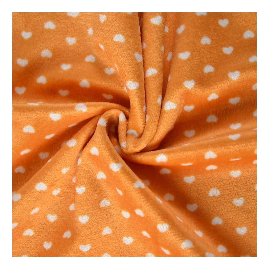 Factory Supplier 100% Polyester Microfibre Short Pile Printed Velboa Fabric