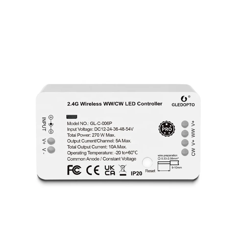 2024 Gledopto горячий Zigbee 3 0 WW/CW Светодиодный контроллер Pro DC 12-24-36-48-54V с голосовым управлением