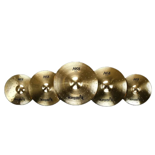 China Manufacturer Kingdo cheap price H68 heavy series 4/5 pcs cymbal percussion instruments cymbals set drum set