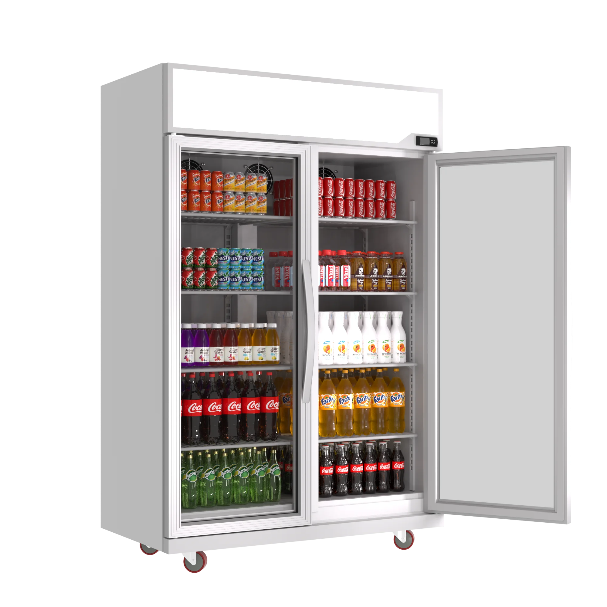 Supermarket Bar Store Cinema Beverage Cold Soft Drink Glass Door Display Showcase Freezer