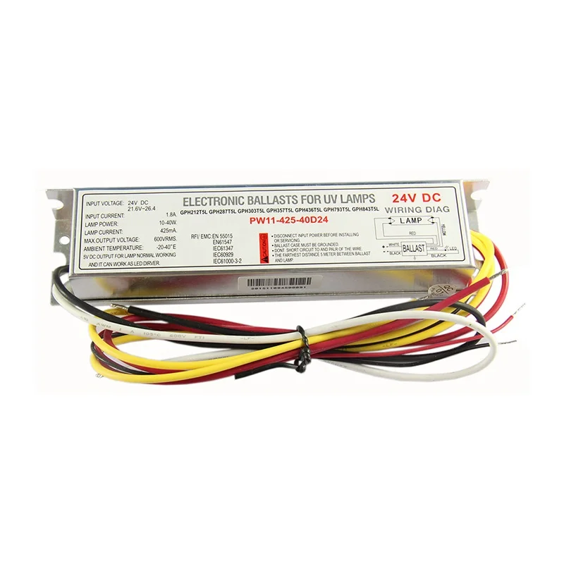Stainless steel water dispenser UVC germicidal lamp 12V/24V instant start Transformer PL15-425-18D12 Electronic Ballast