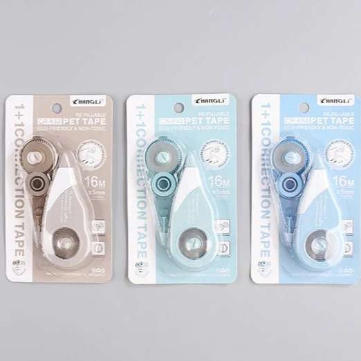 customized colored plastic  kids student refillable  School Office Stationery  transparent pet  Correction Tape