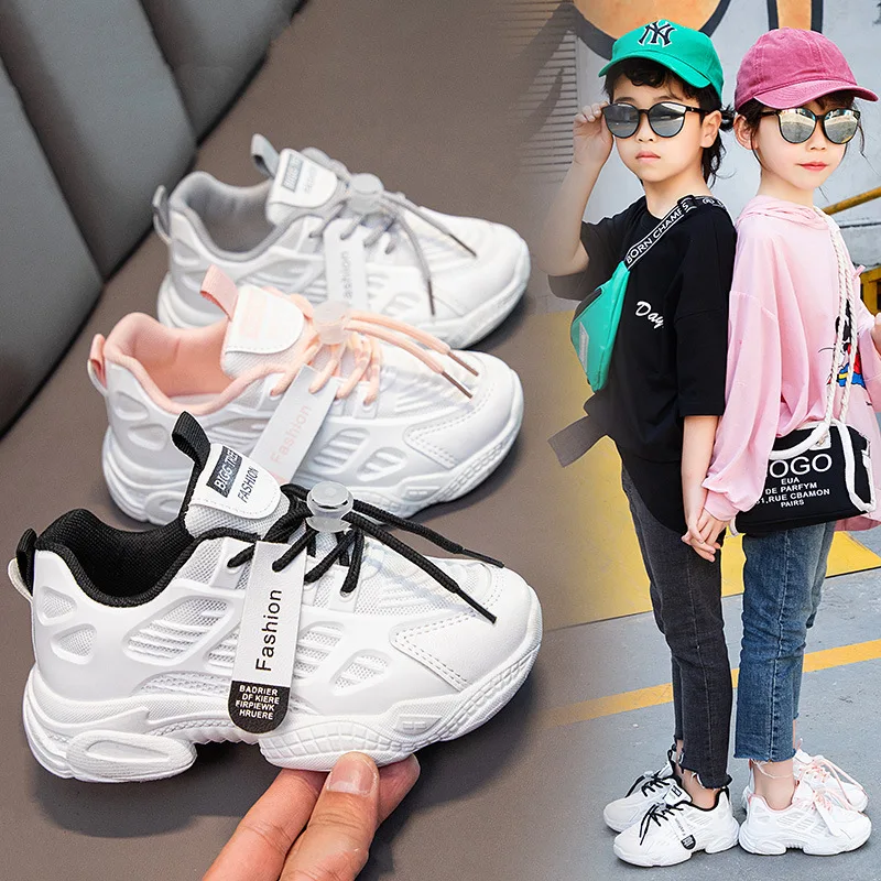 Children basketball shoes fall new Youth leather high top training shoes Teenager winter boy wear-resistant sports shoes