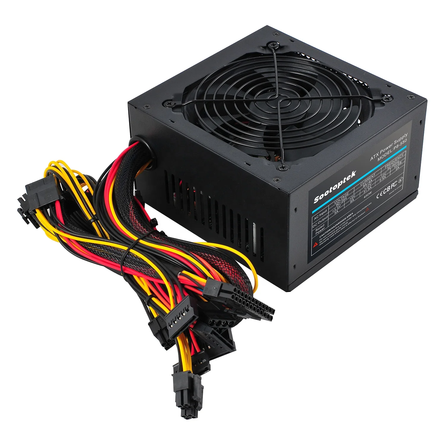 Готов к отправке 12 см черный Cooing Fan Black shell atx PC блок питания 450 Вт APFC