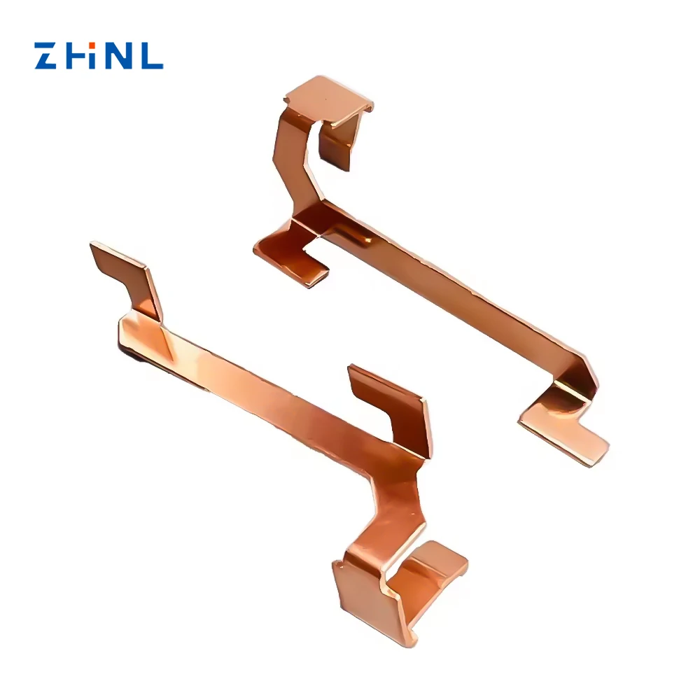 Factory custom OEM precision electric stamping part, brass stamping parts of socket/switch spring terminal contact