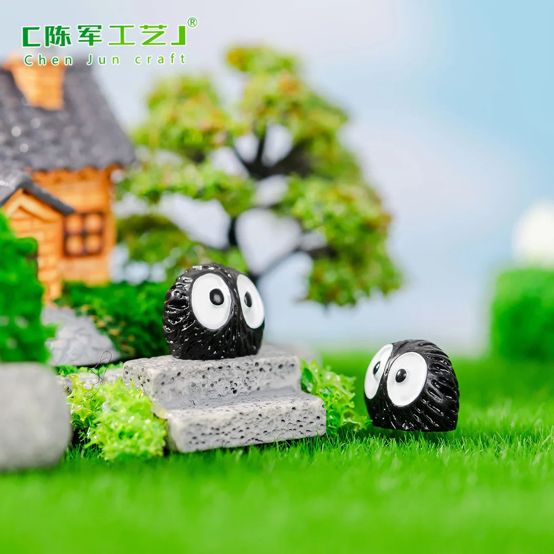 Micro-landscape Moss succulent landscaping small black briquettes Dust Elf mini decoration DIY accessories