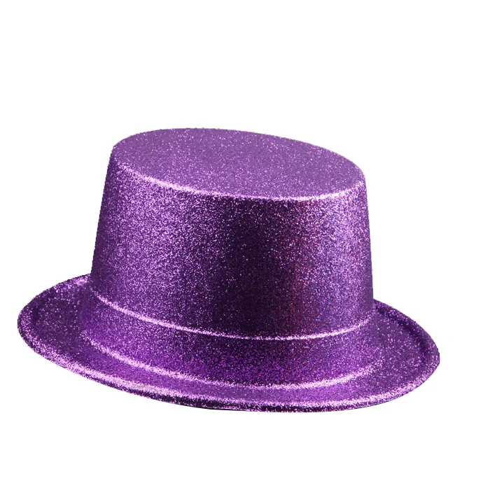 GG wholesale Retro British Style Jazz Hat Gold Powder Sequin Top Hat Carnival Festival Bar Party Props
