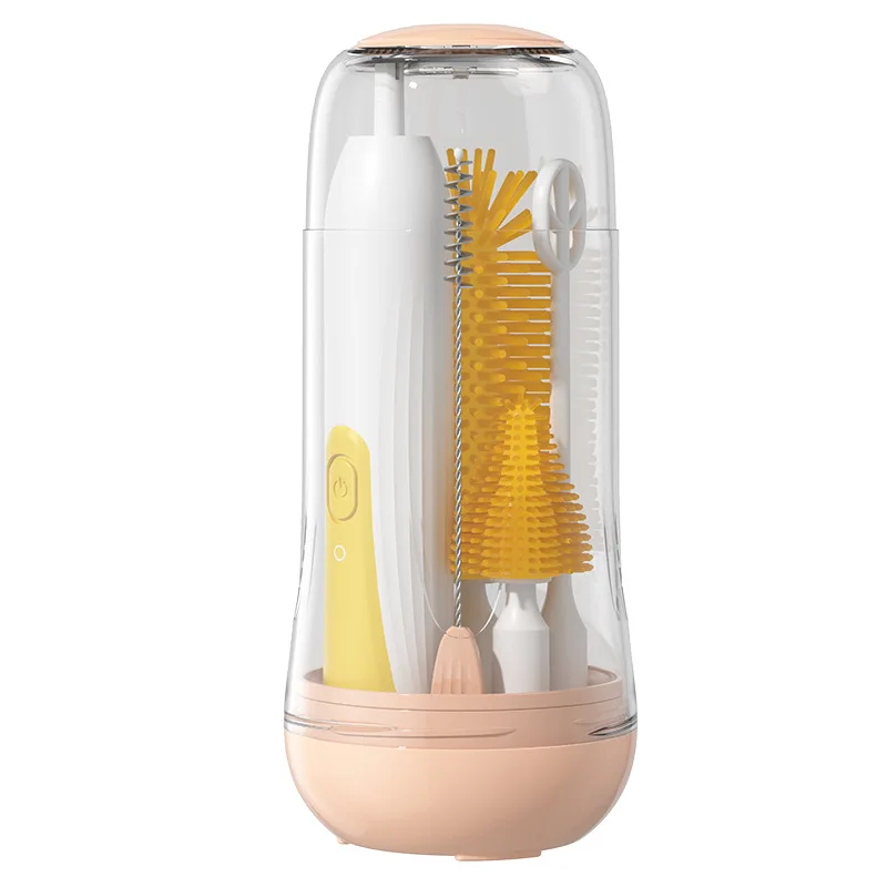 Electric Baby Bottle Brush Set with Silicone Bottle Pacifier Straw Brush and Mixing Head Waterproof Bottle Cleaner Brush