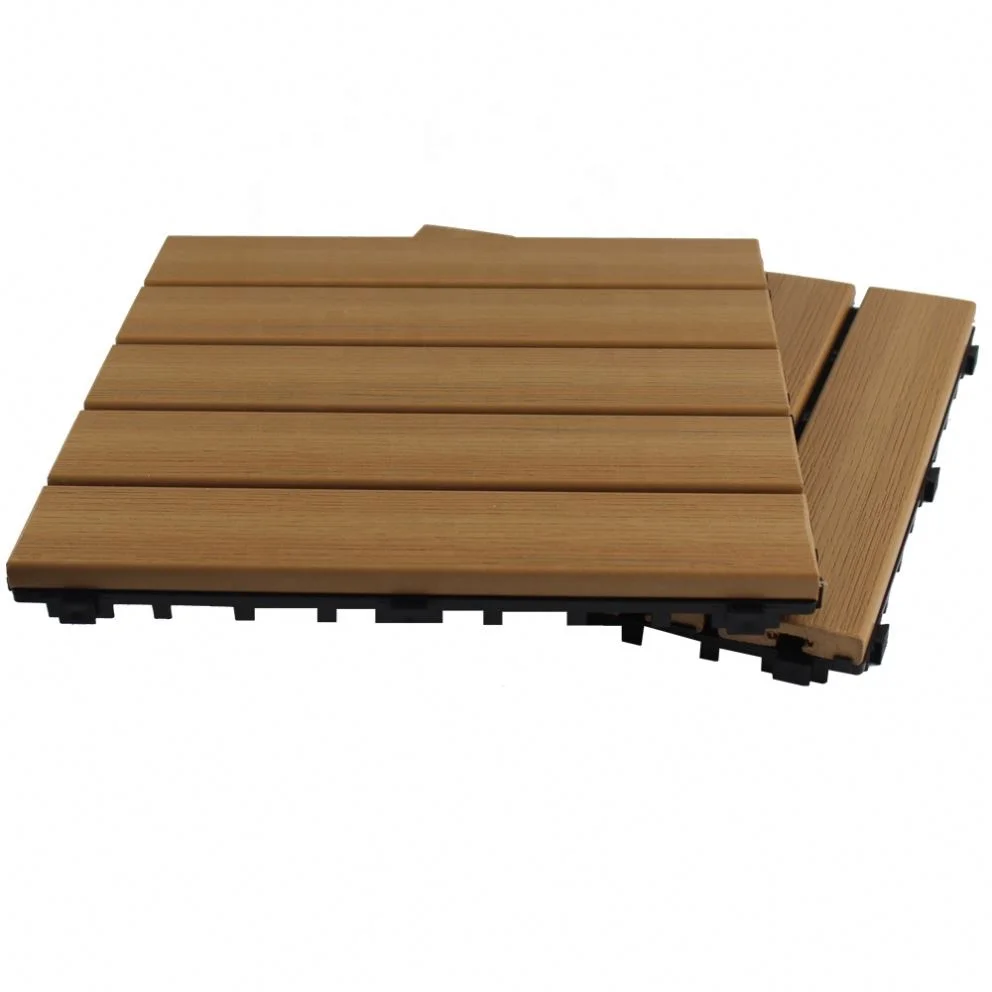 Hot selling factory wholesale outdoor warehouse composite wood porch patio garden  DIY plastic floor wpc deck tile