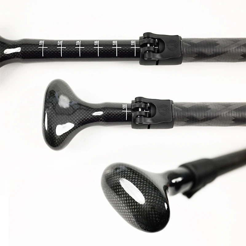 HOFi Ultra-Light 3K Plain V-Type Full Carbon Racing SUP Paddle 3-Piece Surfing Canoe Paddle for Paddling Enthusiasts