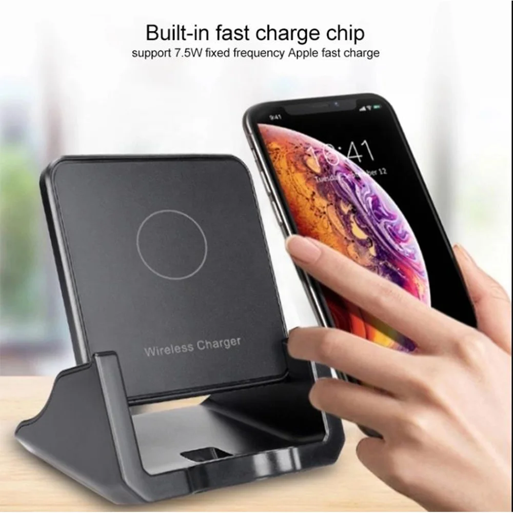 Новое поступление беспроводное зарядное устройство Qi 10 Вт подставка для Galaxy S9 S10 Iphone