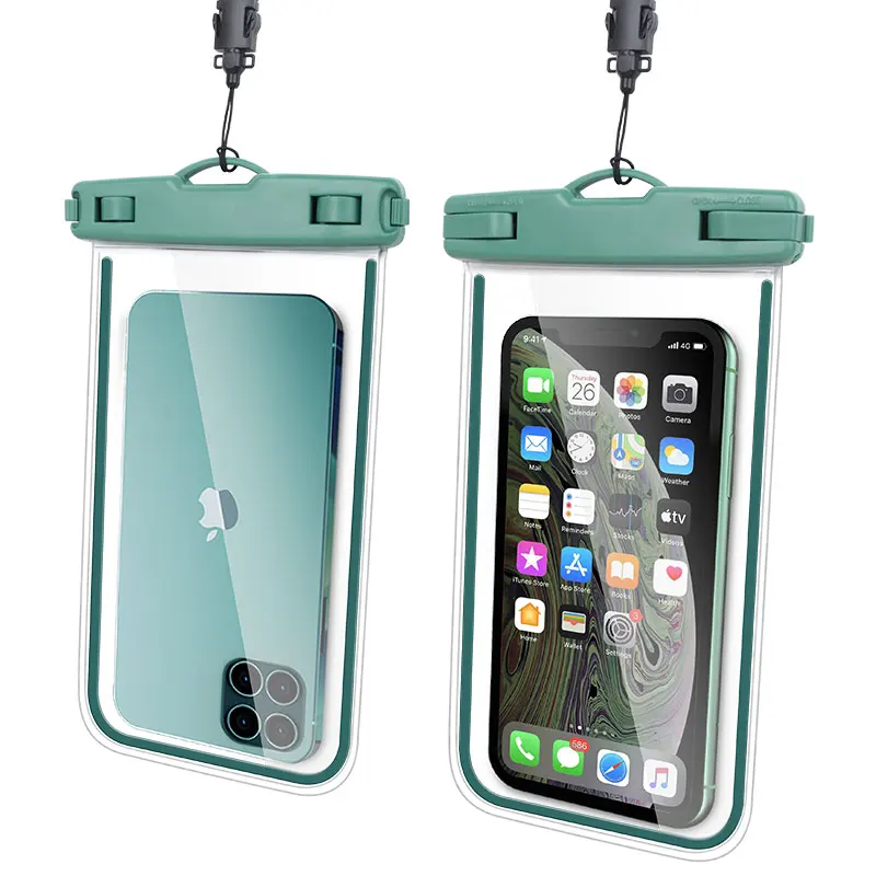 Wholesale Hot Selling Cell Phone Pouch Luminous PVC Waterproof Mobile Phone Case Bag For Samsung