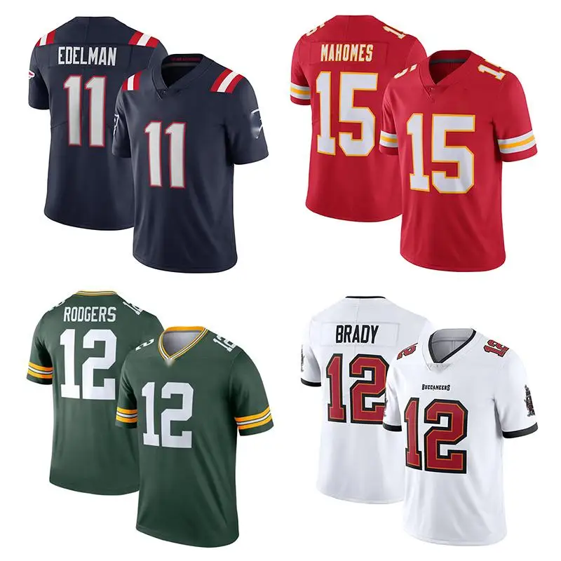 Wholesale Nfl Football Tom Brady 12 Jersey American Rugby Jersey Mens Nfl Jerseys Red American Football Uniform