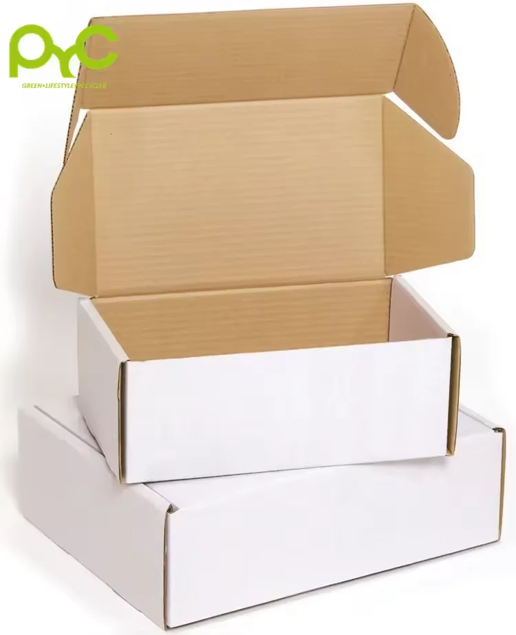 Hot Sale Recycled Kraft Paper Corrugated Carton Shipping Packaging outdoor Mailer Box  Lingerie Clothes Cosmetics box with logo
